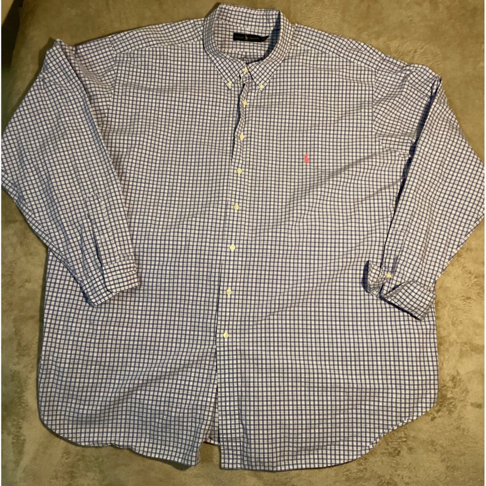 Ralph Lauren Plaid Button‎ Down Shirt Long Sleeve Classic Fit 4XLT